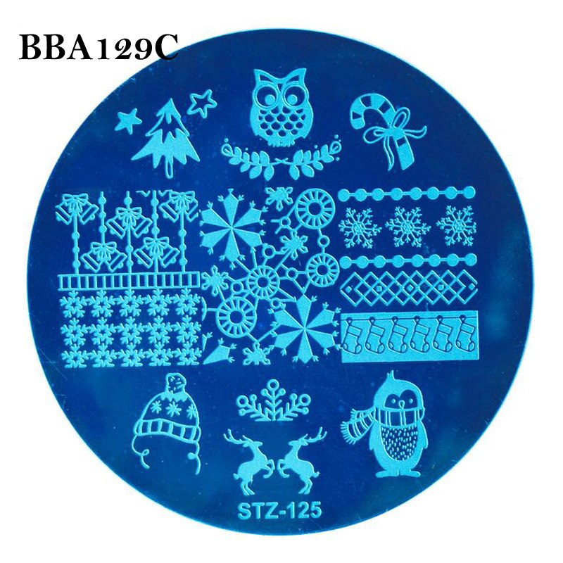 AddFavor Nail Stamping Template DIY Nail Polish Stamper Tool Stainless Steel Manicure Stamping Plate Gel Art Print Stamp Kits: BBA129C