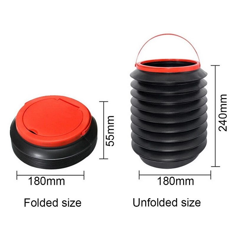 Portable Telescopic Water Bucket Plastic Folding Car Trash Bin Retractable Household Cleaning Container Outdoor Camping Supplies