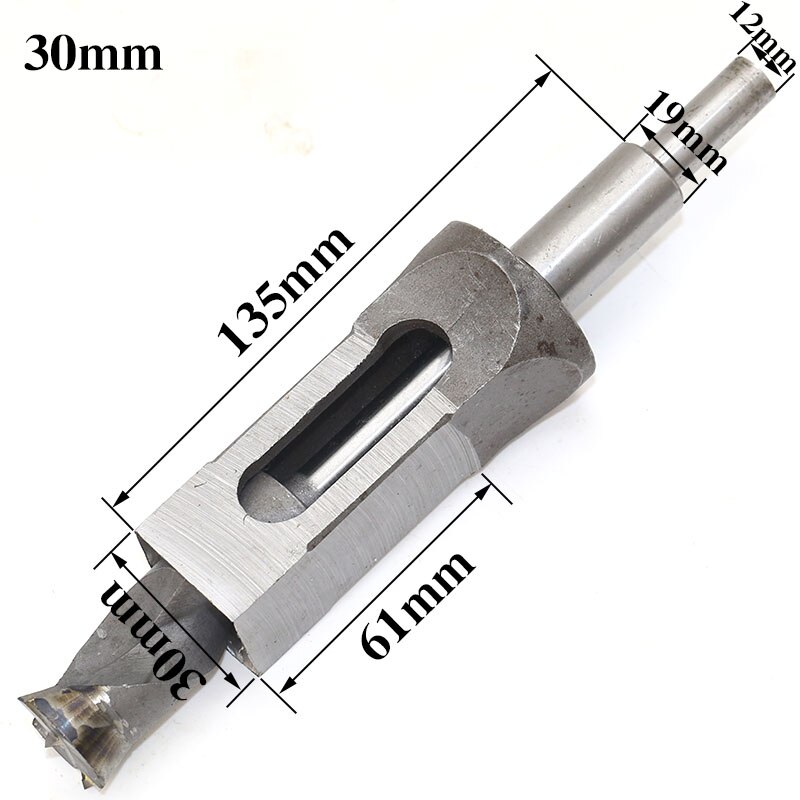 1pc HSS Square Hole Saw Mortise Chisel Wood Drill Bit with Twist Drill: 30mm
