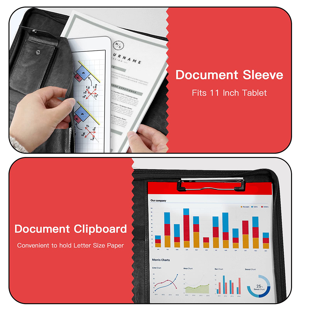 Multifunctional A4 Conference Folder Business Stationery Folder Leather Contract File FoldersTravel Document Folder NEWYES
