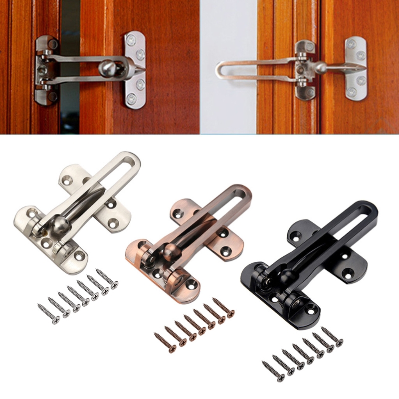 Security Door Lock Swing Bar Lock Zinc Alloy Anti-theft Door Guard Latch for Home Security Front Door Swing-in Doors
