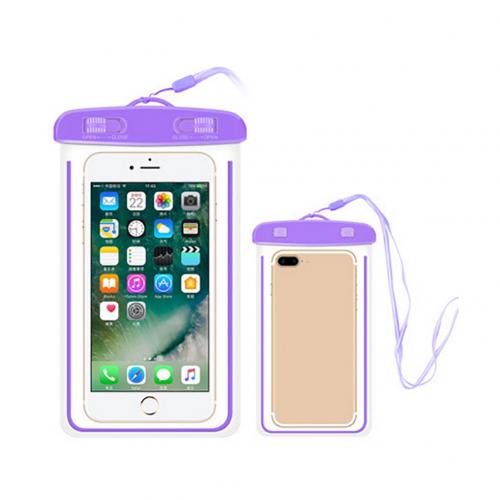 Bolsa luminosa de verano para exteriores, resistente al agua, Gadget para natación, bolsa seca para la playa, funda para teléfono, funda para cámping, esquí, soporte para teléfono móvil: Purple