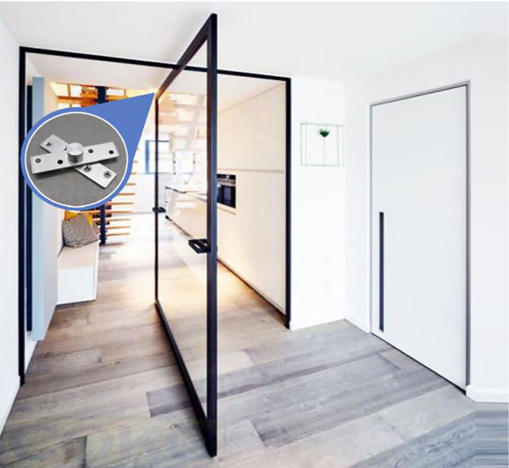 YUMORE 360 Degrees Rotating Door Pivot Rotary Stainless Steel Doors Hinges Central Axis Location Shaft Furniture Hidden Hinge