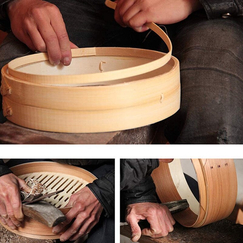 Thick Stainless Steel Side Steamer, Steamed Cedar Steamed Buns, Household Bamboo Cage Drawers, 2 Layers 1 Lid Steamer