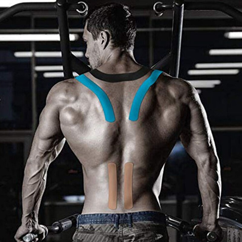 2x Kinesiology Athletic Tape-Sports Injury Tape for Knee,Joint,Muscle Support-Adhesive Kinetic Tape Navy Blue & Yellow