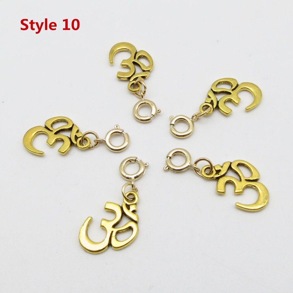 5 stks/pak shell boom DIY Charms haar vlecht dread dreadlock kralen clips manchetten ringen Gouden Sluitingen Sieraden dreadlock accessoires: 5pcs Style 10