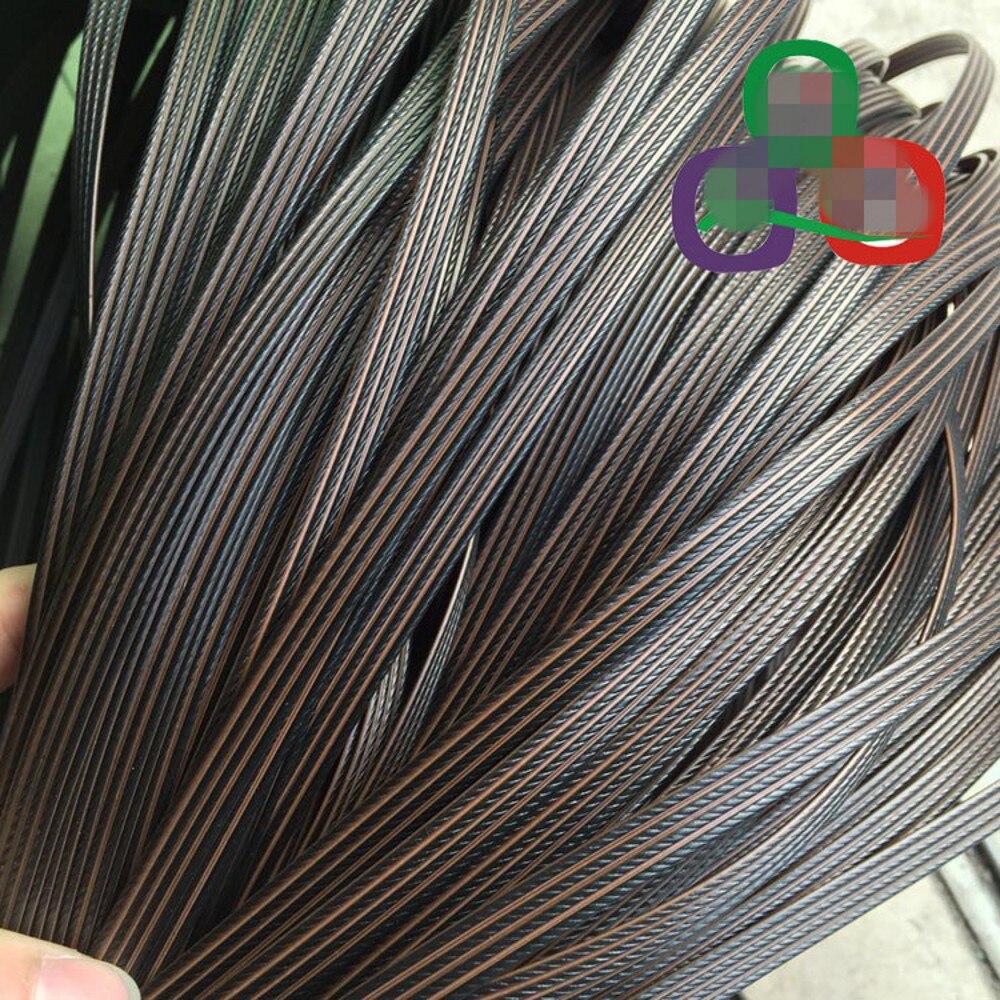 500G 60M Coffee Four lines flat Synthetic plastic rattan weaving material plastic knit repair chair table Plastic PE Rattan