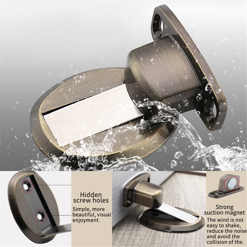 Powerful Magnetic Door Stopper Doorstop Wall Floor Mount Stainless Steel Safety Door Holder Stopper Home Hardware