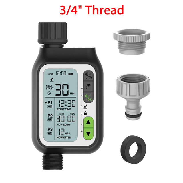 Programmable BT Water Timer Hose Faucet Timer Outdoor Battery Operated Water Flow Meter Automatic Watering Sprinkler System: green