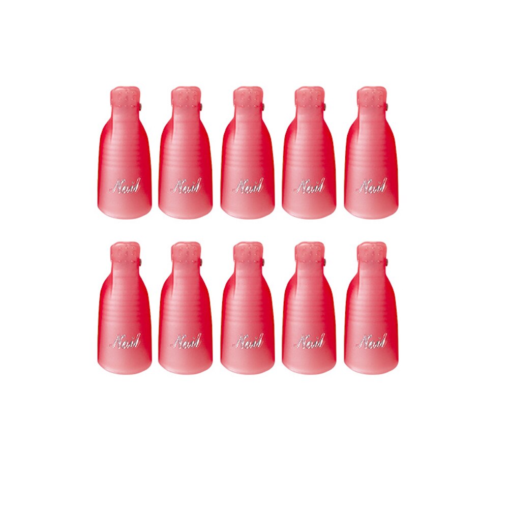 Plastic Nail Art Losweken Cap Clip Uv Gel Polish Remover Wrap Tool Nail Art Tips Voor Fingers Nagellak remover Nail Tool: Dark Pink