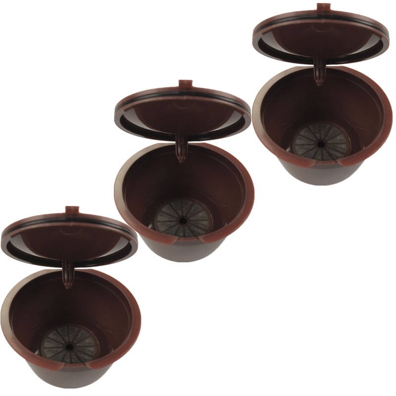 Dolce Gusto Nescafe Capsule de café | Accessoires de cuisine, en plastique, rechargeable, réutilisable pour Dolce Gusto Nescafe Capsule filtrante, outils de cuisine: Brown-3PC