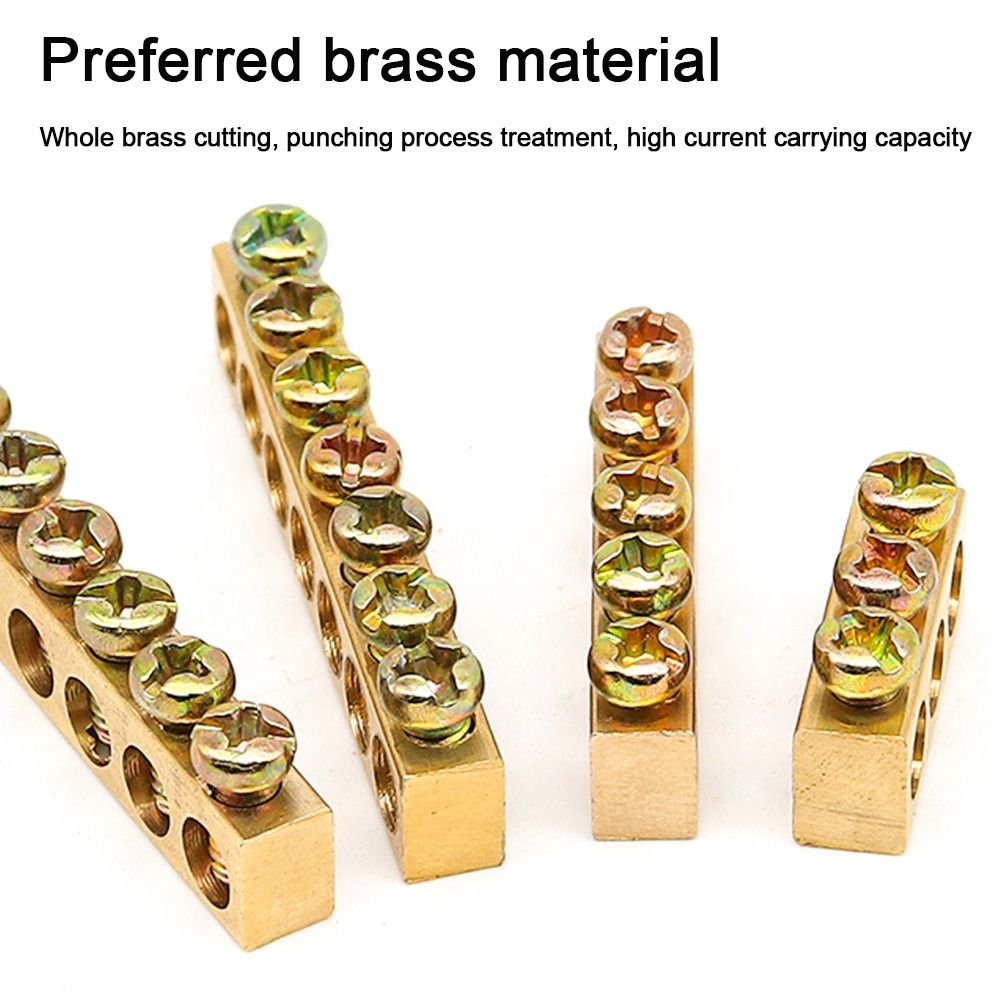 Copper Wire Connector Multi-specification With Hole Screw Brass Connection Row Zero Ground Terminal Electrical