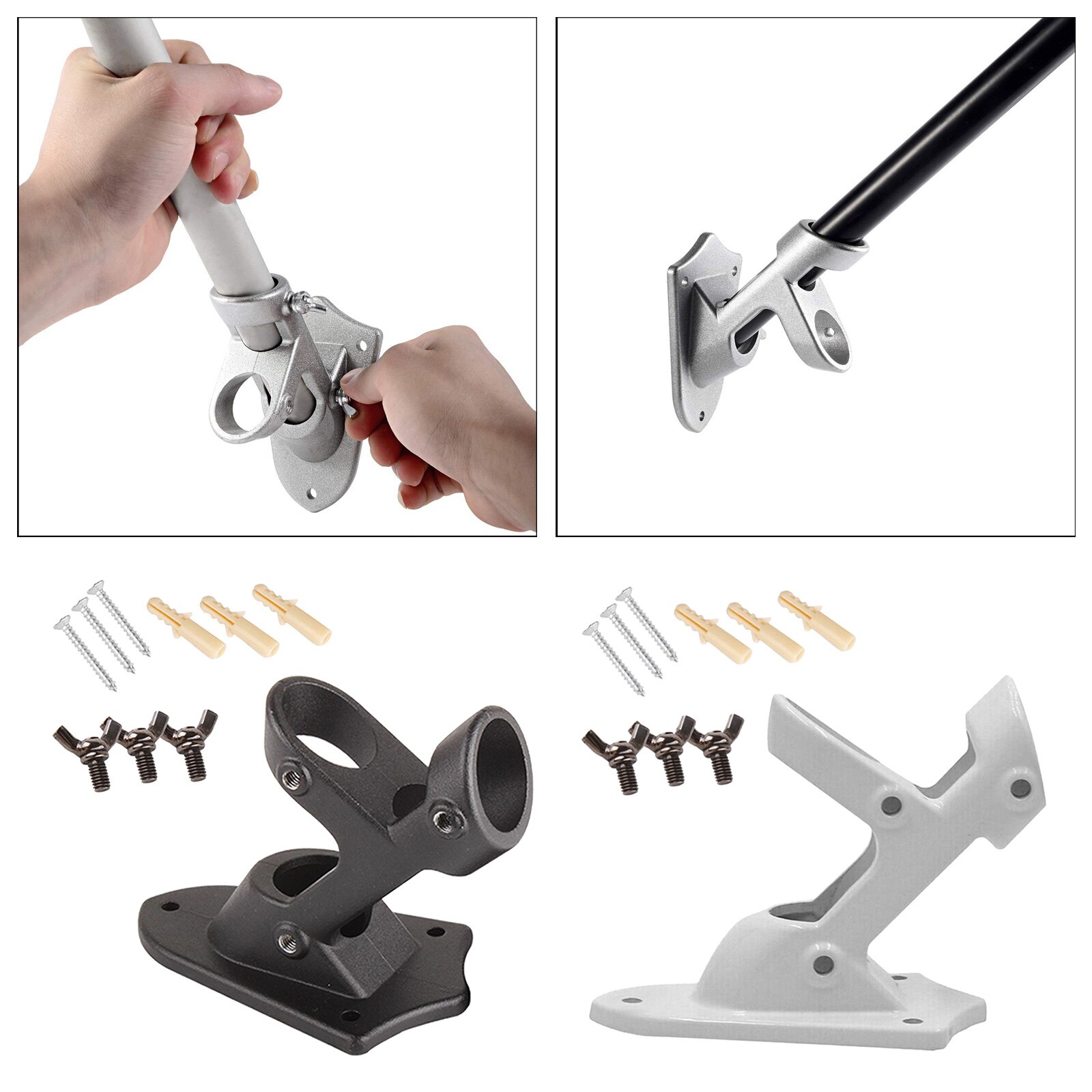 Flagpole Wall Mount 2 Position Angle Flag Pole Holder Mounting Flagpole Holder Base Aluminium Wall Mount Bracket Flagpole