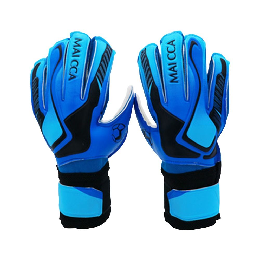 1 par de guantes de portero de fútbol antideslizantes guantes de portero de juego de látex resistentes al desgaste tamaño 5-10 guantes de portero de fútbol gruesos para niños: Azul / XXL