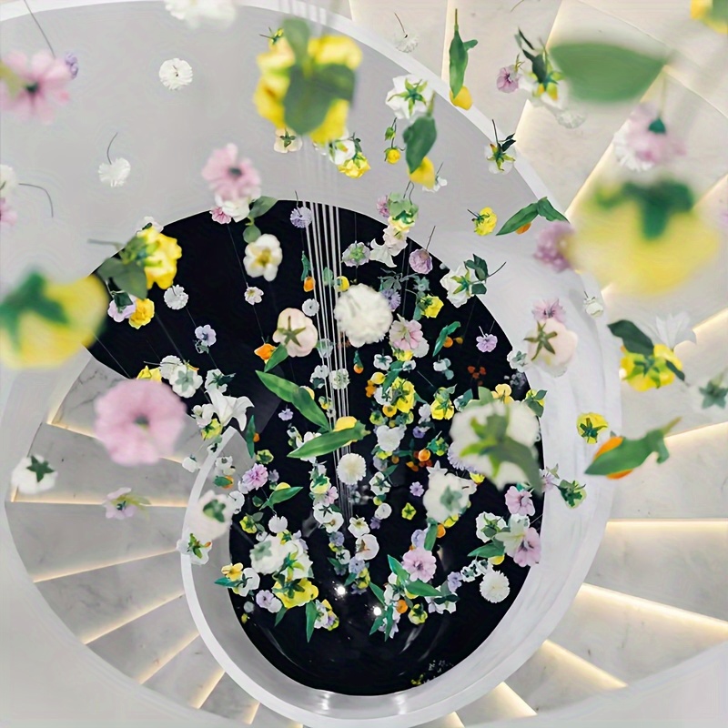 Paquete de Material de cortina de puerta de flor flotante DIY, 20 piezas, planta, flores aleatorias, decoración de de escena de flor simulada