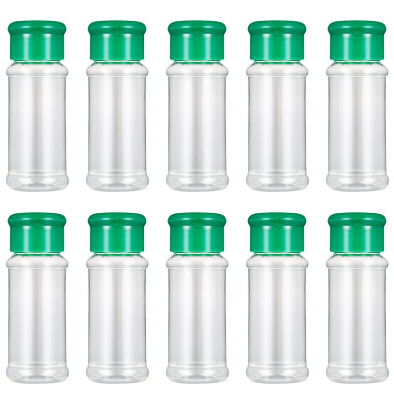 10/12/24/30/40Pcs Kruiden Fles Plastic Spice Pot Peper Shakers Zout Jar Kruiderij flessen Voor Barbecue (Groen/Rood/Zwart): Green-40pcs