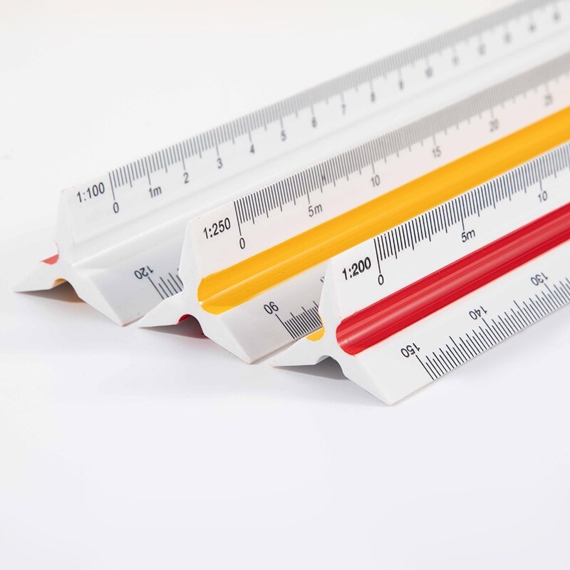 Deli Triangular scale ruler Trigonous scale triangle high precision student stationery E8930