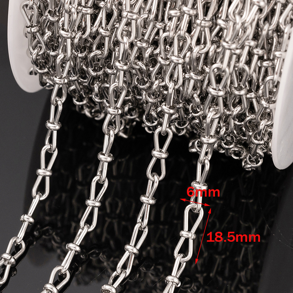 Cadenas con forma de nudo de acero inoxidable, collares de Hip Hop para pulseras DIY, suministros de joyería, accesorios, 1 metro: Granate