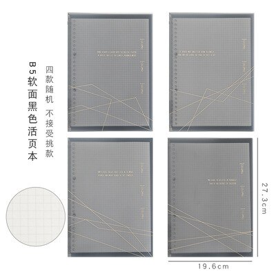 LITZY-Cuaderno de hojas sueltas B5, libreta lateral suave, planificador de diario, cuadernos de línea Horizontal transparente, papelería escolar y de oficina, 20 hojas: B5-4