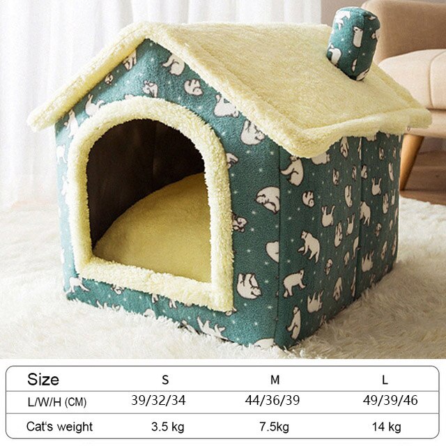 Casa para gatos, cama para mascotas, casa para perros para las cuatro estaciones, cálida, lavable, antideslizante, accesorios para gatos, suministros para perros cama perro casa para perro cama casita para perro pequeñ: Bear / M 44x36x39