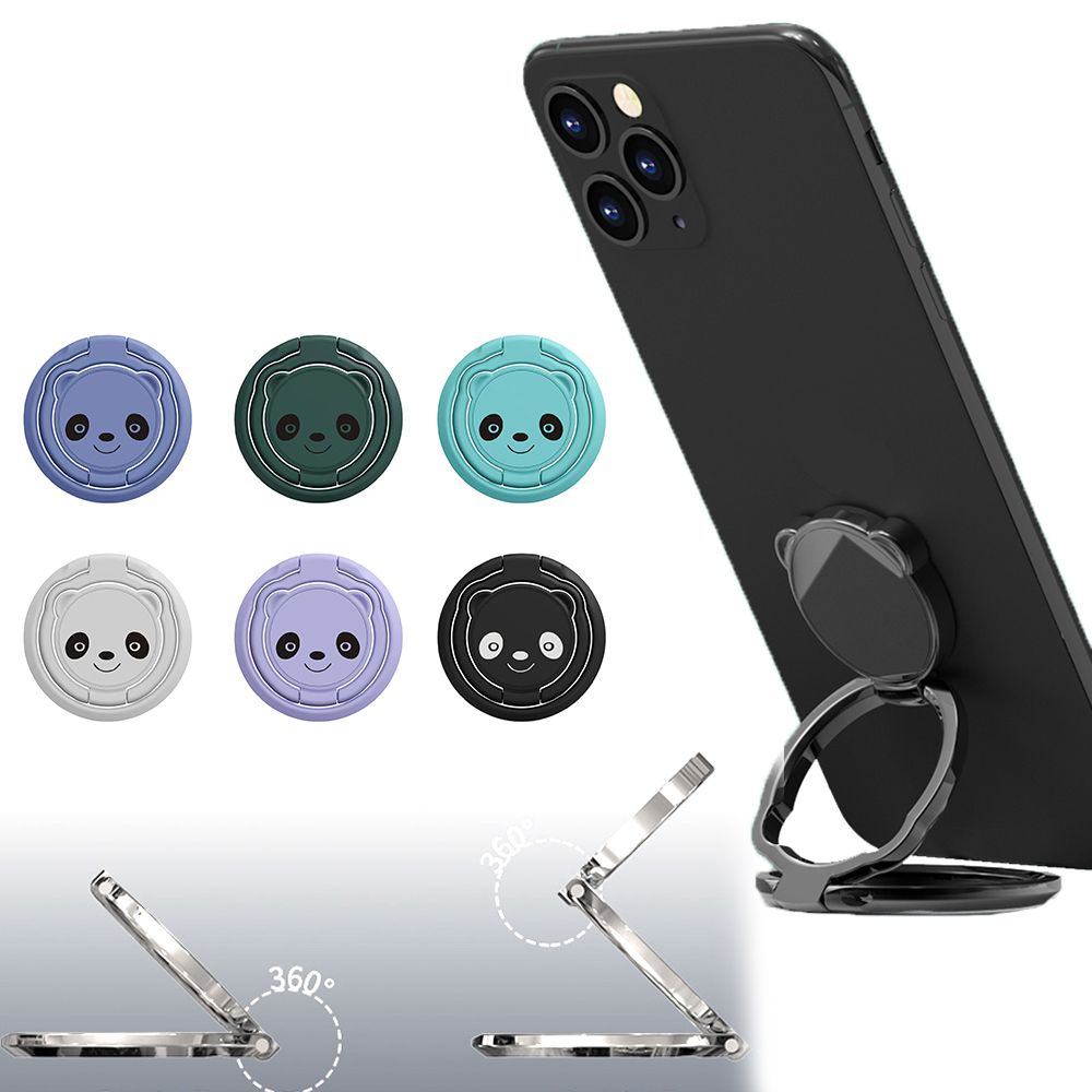 360- roterende foldbar mobiltelefonholder bærbar sød tegneserietelefonringholder multivinkel skrivebord metal fingerstøtte