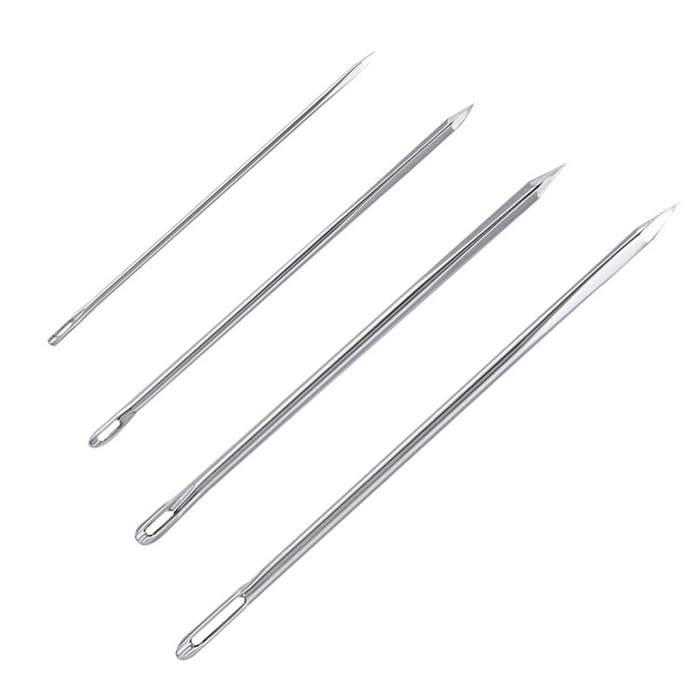 Aguja de acero inoxidable para coser cuero, herramientas de costura a mano, 4,4/5,2/5,8/7,0 cm, 20 Uds.