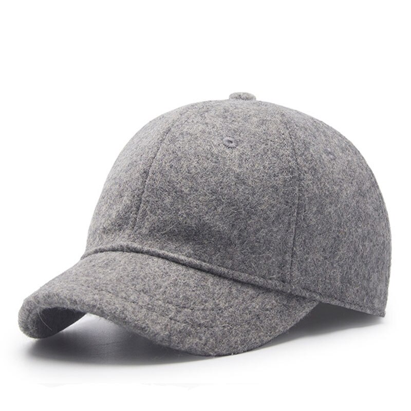 Gorra de béisbol de mezcla de lana de , de Color sólido gorra de béisbol, visera corta para el sol para hombres, gorras de béisbol casuales de combinar para mujeres, Snapback, novedad: Light gray