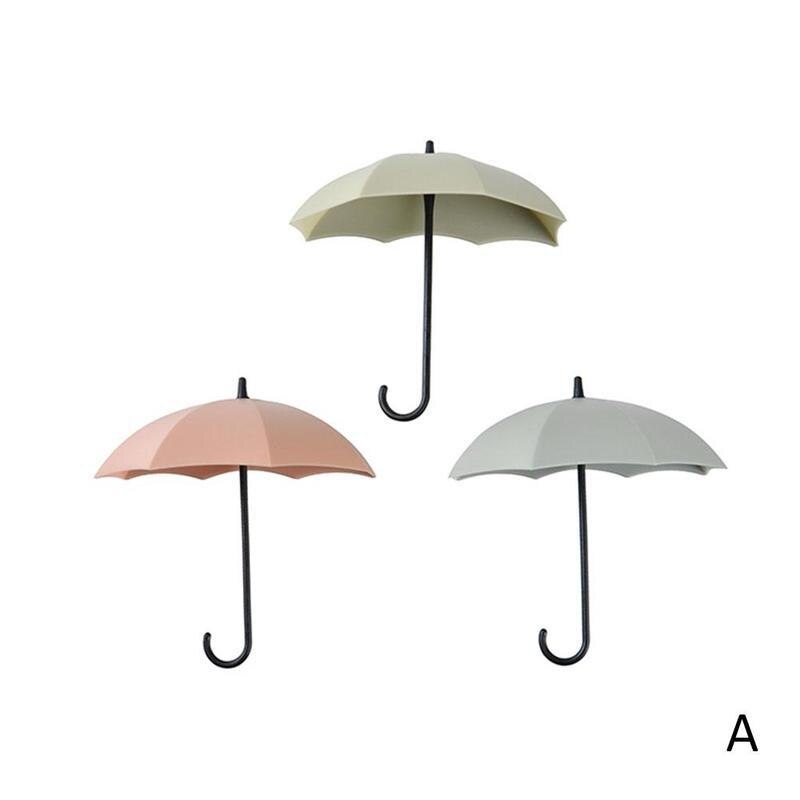 3 stk/sæt paraplyformede vægkroge køkken badeværelse diverse nøgle sugekop bøjleholder boligindretning krog tilbehør: -en