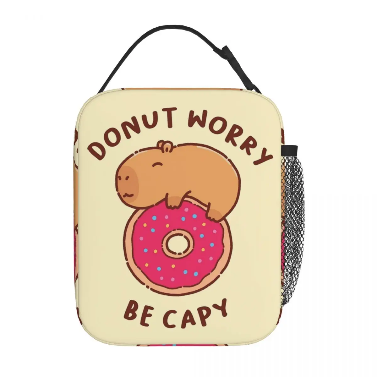 Bee And Capybara Thermal Insulated Lunch Bags for Travel Bee Cappy Reusable Food Container Bags Cooler Thermal Lunch Boxes: Clear