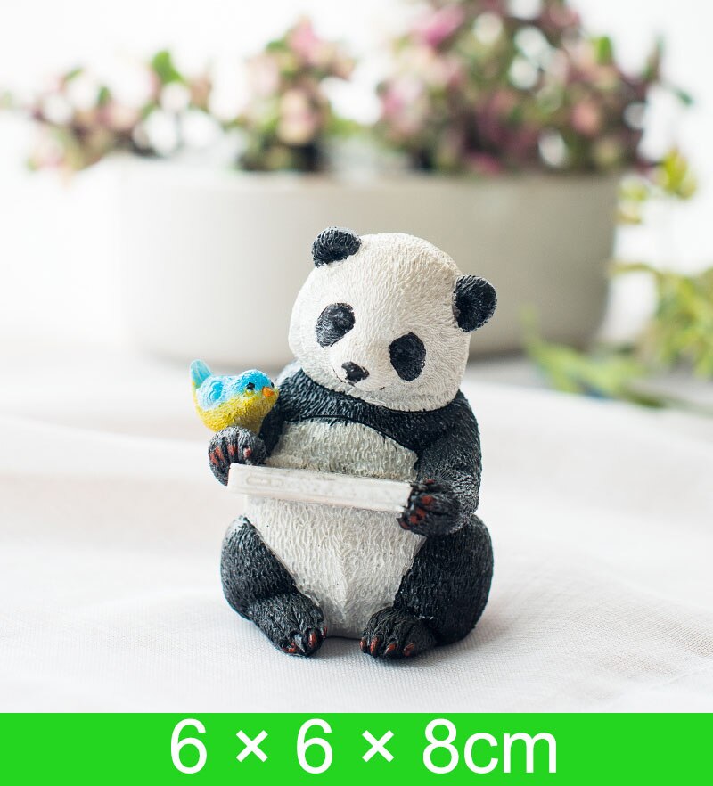 Statue de panda mignonne en résine, micro-décoration pour voiture, bureau, jardin extérieur, sculpture animale, décoration, ornement: 11