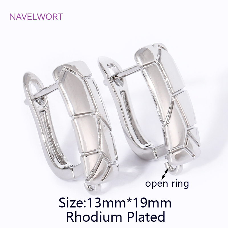 2/4 Uds. Accesorios para pendientes Shvenzy chapados en oro de 18K, alambres de latón, sujetadores para pendientes, para pendientes DIY, accesorios para hacer joyas: S / Rosa