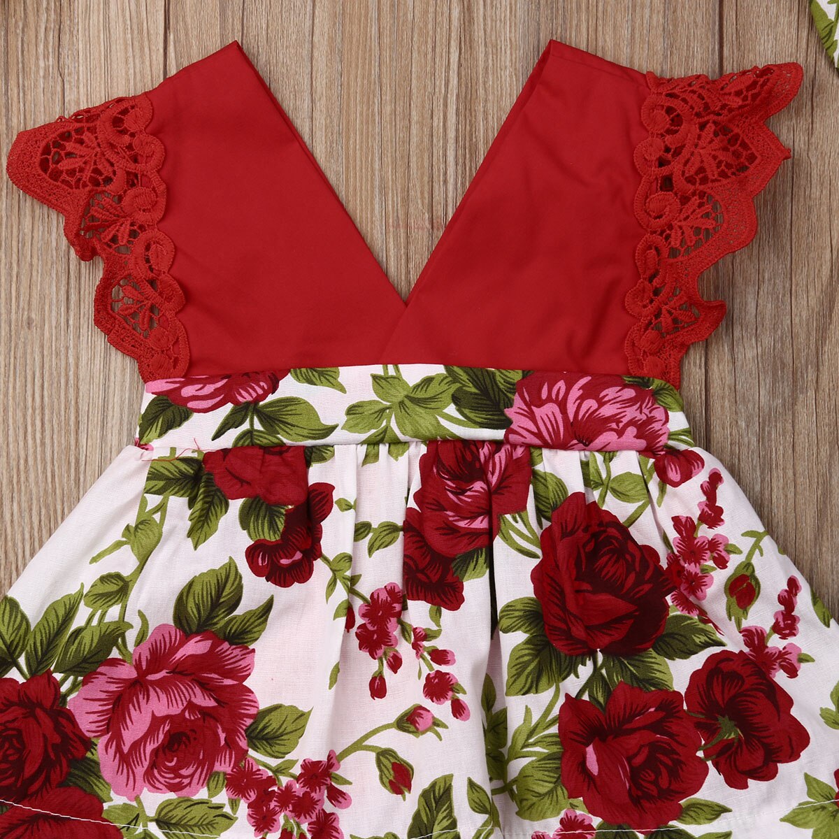 2019 bebê verão roupas infantis do bebê meninas floral bodysuit vestido sem mangas rendas com decote em v babados macacão bandana outfits