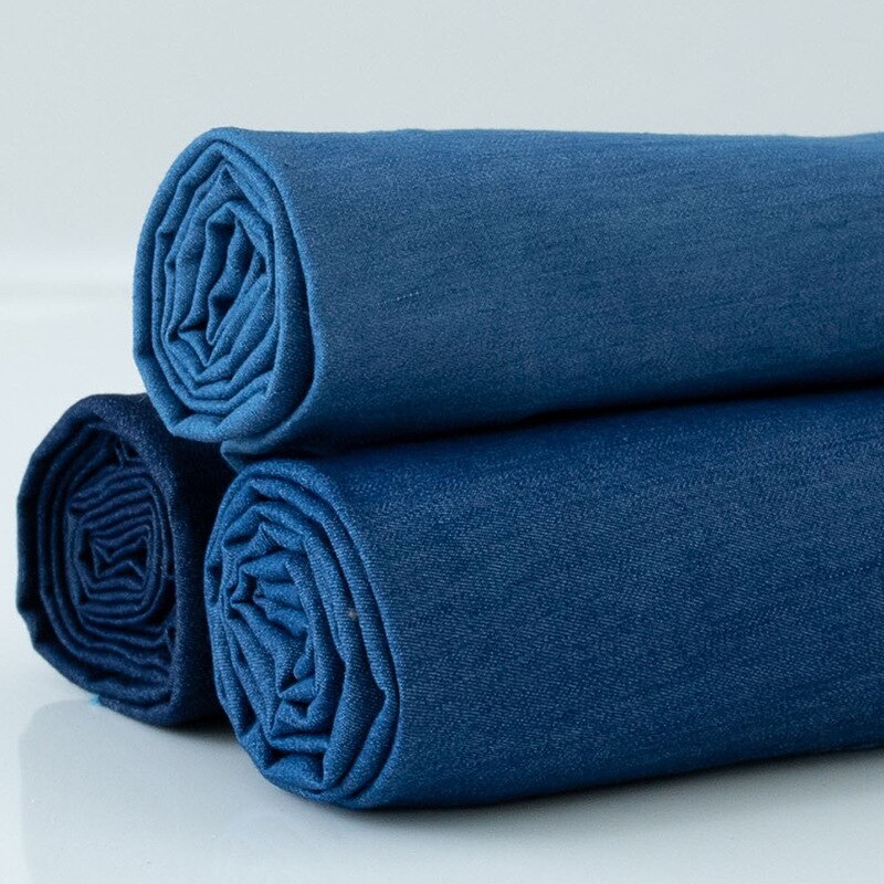 100*145cm elastisk polyester bomuld vask denim stof jeans skjorte tøj taske stof stræk denim stof kjole håndlavet