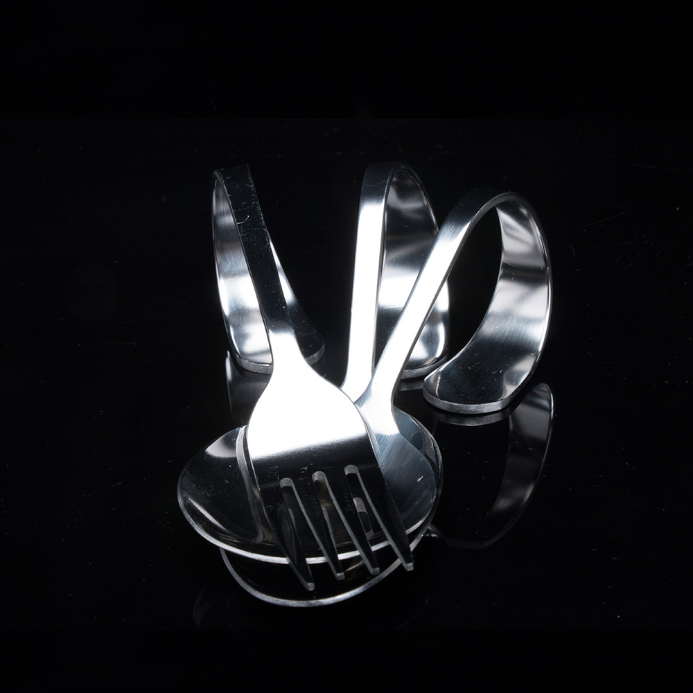 Stainless Steel Cutlery Set Curved Handle Spoon Dinner Fork Tableware Kitchen Accessories for Dessert