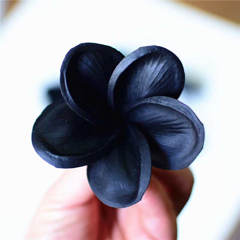 Black Plumerias Natural Real Touch frangipani Flower heads for cake Toppers, Wedding Decorations Artificial Flowers Head flowers