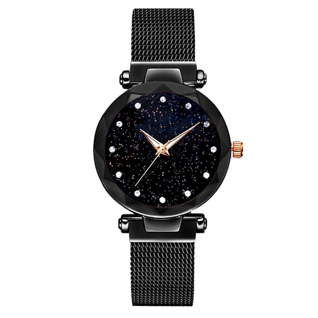 Montre femme ciel étoilé montre magnétique acier inoxydable bracelet en maille luxe Quartz montre-bracelet diamant montres Relogio Feminino