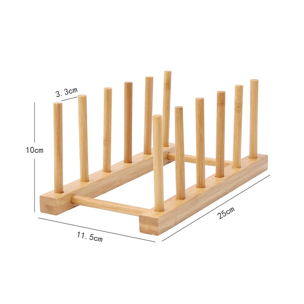 Kitchen Dish Drain Rack Dinnerware Storage Organizer Tray Plate Drying Shelf Wooden Book Cups Display Stand Drainer Holder: G362334