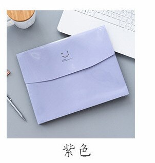 A4 Candy Color Folder File Bag Large Capacity School Folders Folder for A4 Documents Briefcase Bag Stationery Supplies: Violet