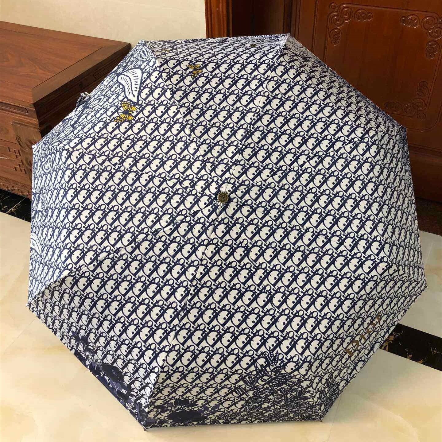 Big-brand Classic Rain and Sun Dual-purpose Umbrella Wind and UV Protection Box Packaging Men's and Women's Umbrella: Yellow