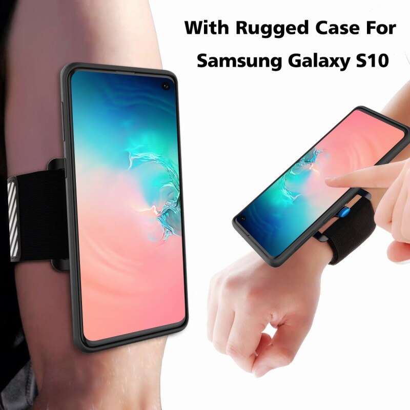 Running Armband Case for Samsung Galaxy S10 S10E S10+Plus, Detachable Wristband for Hiking Jogging Biking Workouts: COMBO-S10