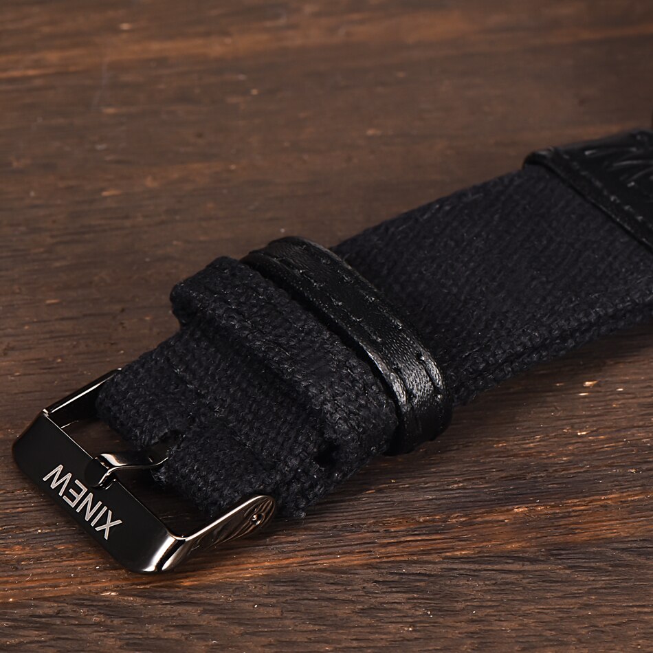 Horloge quartz herenhorloge leren riem heren zwart wit sportklok topmerk met quartz