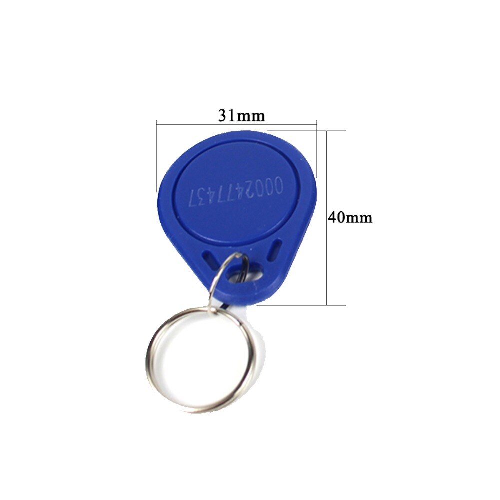10 stk adgangskontrol rfid nøglesender 125 khz proximity id token tag nøgle fjernbetjeninger blå farve til dør adgangskontrol system  f1661b