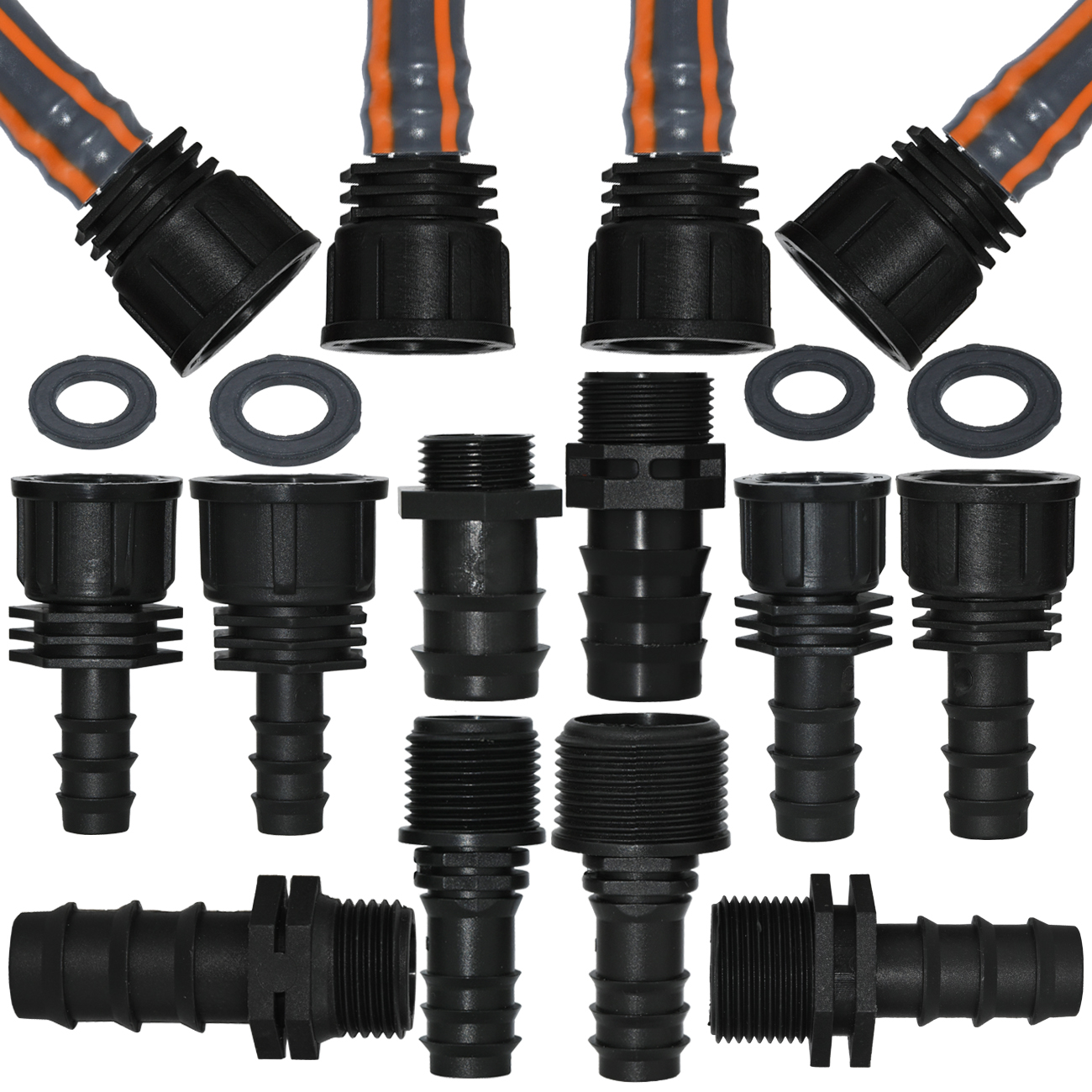 KESLA 4pcs Female Thread Connector 1/2 3/4" to Barb 16mm 20 25 PE Hose Adapter Irrigation Planter Drip System Garden Pipe Repair