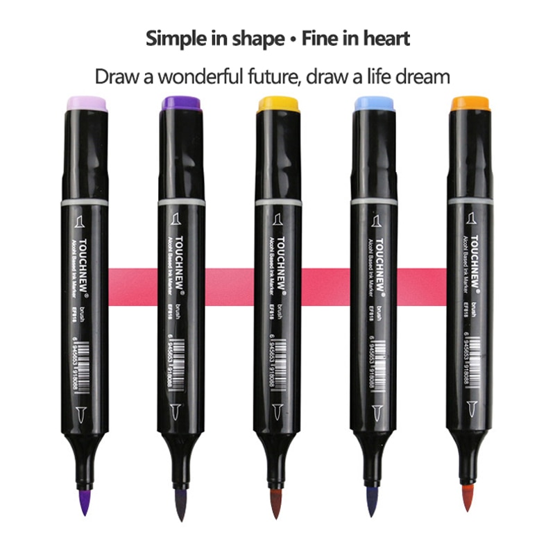 TOUCHNEW Soft Brush Markers Pen Set Sketch Dual Brush Markers Alcohol Based Markers Manga Drawing Animation Art Supplies