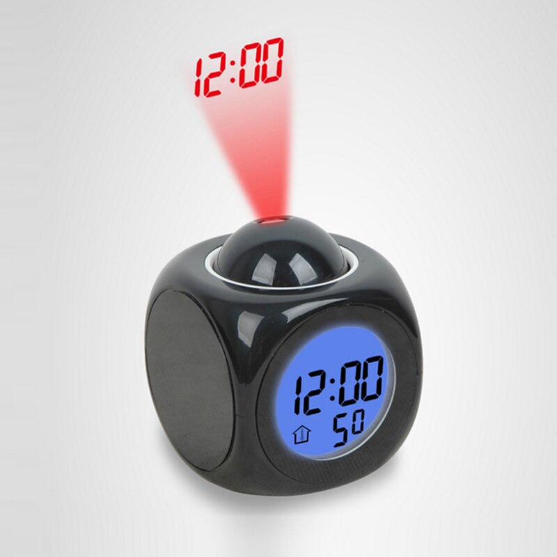 portato Sveglia Della Proiezione posticipare Bambini Sveglia Proiettore Digitale Orologio Sveglia Luce con Rapporto in tempo Funzione di Retroilluminazione: nero