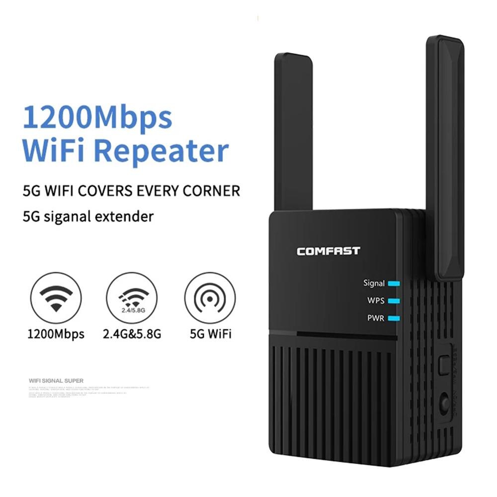 5Ghz WiFi Repeater Wireless Wifi Extender 1200Mbps Wi-Fi Amplifier 802.11N Long Range Wi fi Signal Booster 2.4G Wifi Repeater