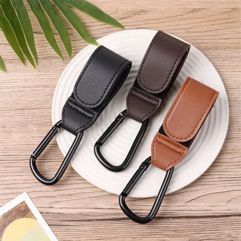 Kinderwagen Haken Baby Windel Tasche Haken Kinderwagen Organisieren PU Leder Einstellbare Kinderwagen Multi-funktion Haken Starke Lager