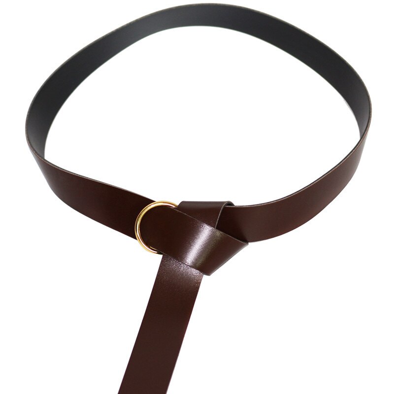Medeltida renässans midja ring bälte kostym tillbehör delar för vuxna män viking riddare pirat cosplay läder linning spänne: Brun