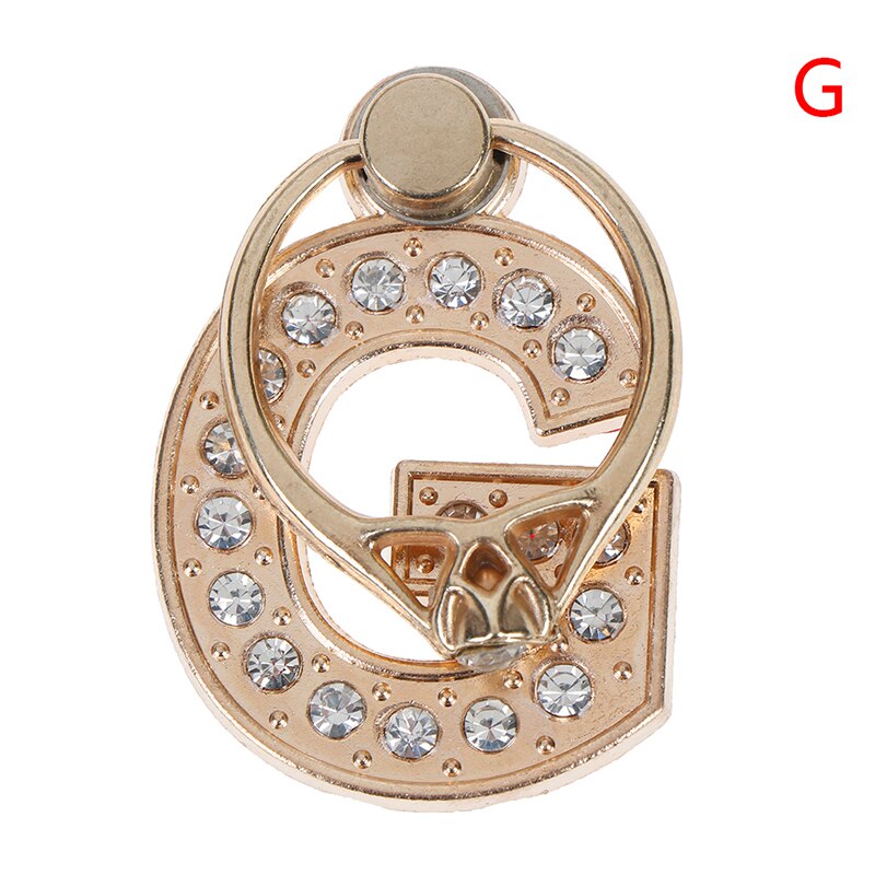 1pc 360 Degree Diamond Metal Letter A-Z Finger Ring Smartphone Stand Holder Mobile Phone Holder For All Phone: G