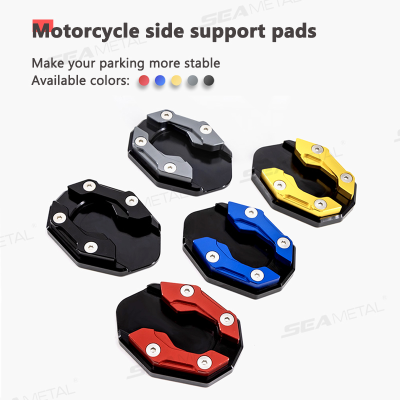 BLALION-extensor de soporte lateral para motocicleta, aleación de aluminio, placa de soporte, accesorio para motocicleta
